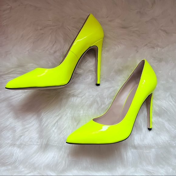 New! Extremely Rare MARCELL Von BERLIN Parent Leather Pumps in Neon Yellow - Picture 7 of 13